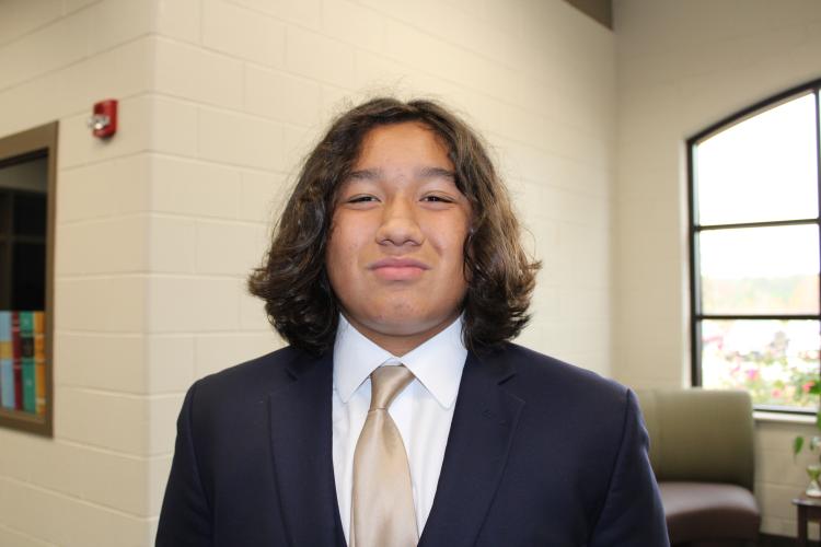 “I feel proud of myself and what I’ve accomplished to make it this far. My parents have always been supportive even when I’m stressed out with school or sports. I’ve learned being a leader is pretty important because if you have no leader everything could just fall apart and you need someone to lead you, ” said Jeffrey Molina. (Caleb Baldwin/The Oglethorpe Echo)