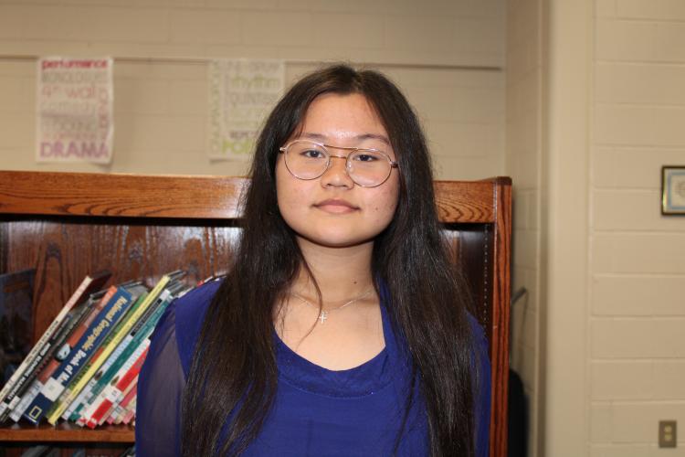 “This scholarship has helped me start my career, my pathway. It's shown me that all the stuff, the challenges, that I've been through have put me where I am, in this position,” said Gloria Hgay. Hgay was recently featured in a Time magazine story about teen mental health. (Caleb Baldwin/The Oglethorpe Echo)