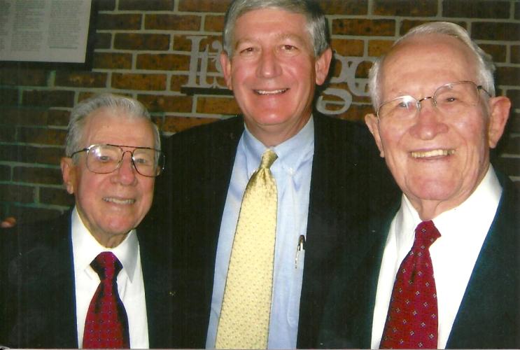 On James Harper’s 90th birthday, I was able to embrace two of my hometown heroes, James, left, and Jimmy Sullivan, right. James, a businessman and community volunteer, proved that you didn’t need to be 9 feet tall to be a giant. Jimmy, an iconic Jesup merchant, was a humble servant leader and a pillar of First Baptist Church. His advice: “Give all you can, but you can’t outgive God.” (Submitted Photo)