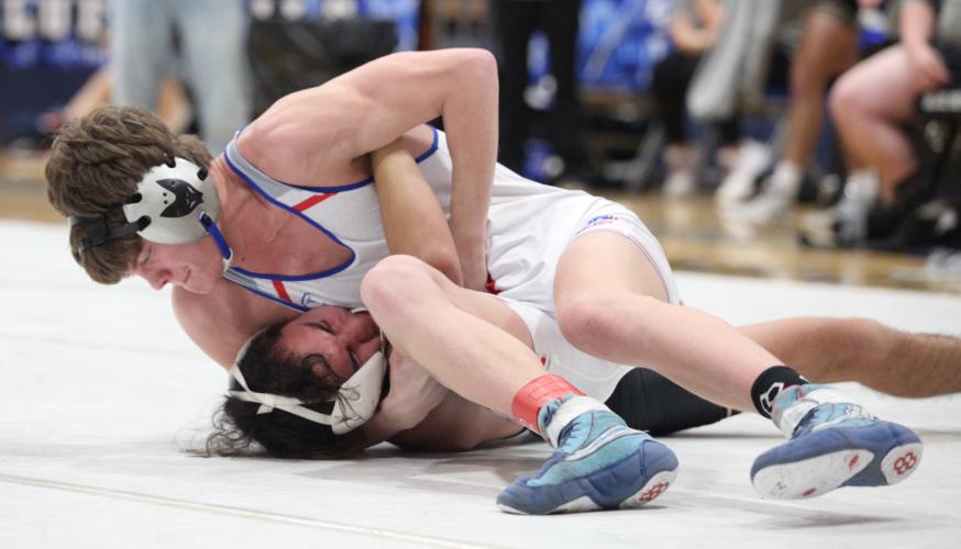 Tanner Mask, wrestling in the Area Duals last year, is now a senior who is 41-1 in his career at Oglethorpe County. He’s been wrestling since he was in the seventh grade. (Donny Faust/For the Oglethorpe Echo)