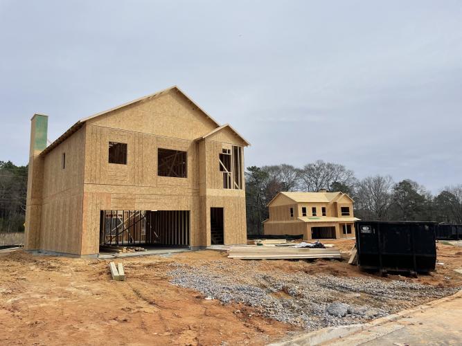 The Pines at Grove Creek, a 29-lot housing development off of Bunker Hill Road in Crawford, has begun construction on five homes. Alexander Purcell, the listing agent for the development, expects 10 homes to be completed by early summer. (Margaux Binder/The Oglethorpe Echo)