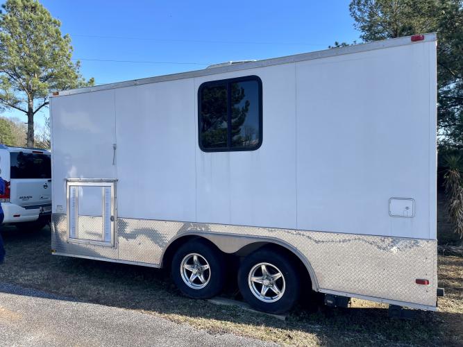 The trailer unit the vaccine clinic will operate out of. The clinic is part of the MOAS Underserved Animal Project. (Lee Short/The Oglethorpe Echo)