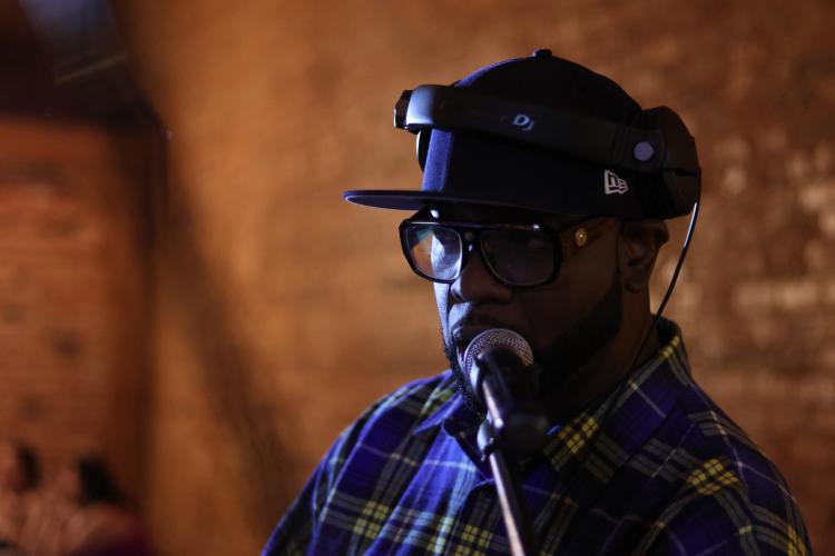 Disc jockey Kevin Lawrence speaks into the mic during the Oglethorpe County High School Prom at Historic Smithonia Farm in Colbert, Georgia on April 20, 2024. (Photo/Jim Bass)