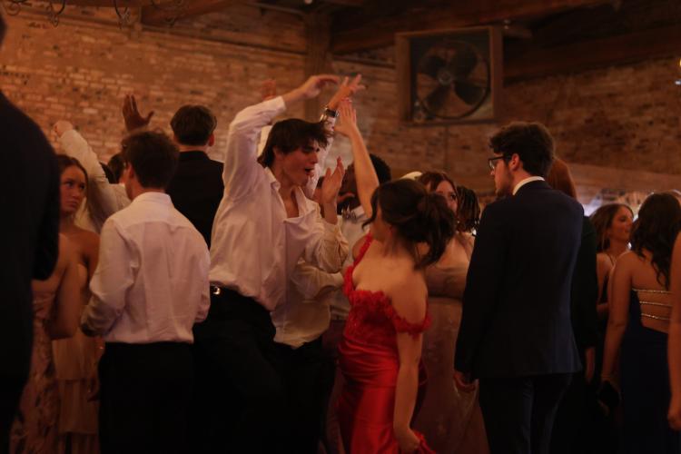 Ethan Dodd and Macie McDaniel dance together during the Oglethorpe County High School Prom at Historic Smithonia Farm in Colbert, Georgia on April 20, 2024. (Photo/Jim Bass)