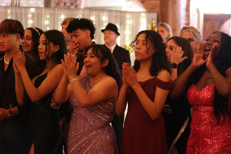 OCHS students applaud other students during the senior walk during the Oglethorpe County High School Prom at Historic Smithonia Farm in Colbert, Georgia on April 20, 2024. (Photo/Jim Bass)