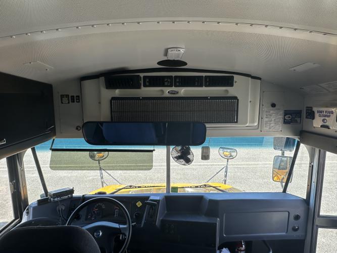 The interior of one of the new 72-passanger Blue Bird gas-powered route buses Oglethorpe County School System received. The bus is equipped with air conditioning, bus two-way communication and crash mitigation. (Submitted Photo/The Oglethorpe Echo)