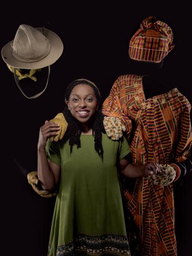 Jimmica Collins stars as Aanika in "Aanika's Elephants" at the New Victory Theater in New York. In the play, the orphan Aanika meets and forms a sisterly bond with an elephant. (Submitted Photo/Zach Hyman)