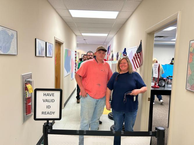 Hunter Shelnutt is a first-time voter who voted with his mom, Rita Shelnutt in the general primary on May 21, 2024. The Shelnutts live in the Glade community. (Zeke Palermo/The Oglethorpe Echo)