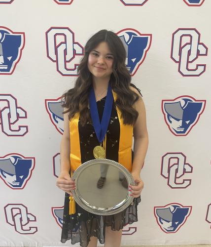 OCHS senior Macie McDaniel is named valedictorian of her graduating class at Senior Honors Night. McDaniel scored highest on the SAT among members of the class of 2024. (Jack Keys/The Oglethorpe Echo)