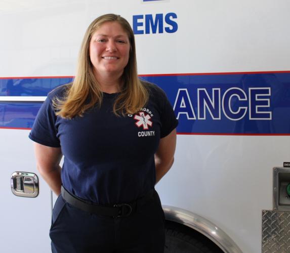 Katie Pierce, who lives in Crawford, was selected as Oglethorpe County’s paramedic of the year at the Region 10 banquet last month. She’s been a paramedic for the past seven months. (Sarah Coyne/The Oglethorpe Echo)