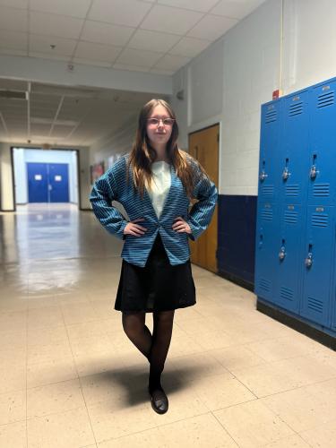 Miley Christian wears her groups design from their project titled "Fashion Forward." (Submitted Photo)