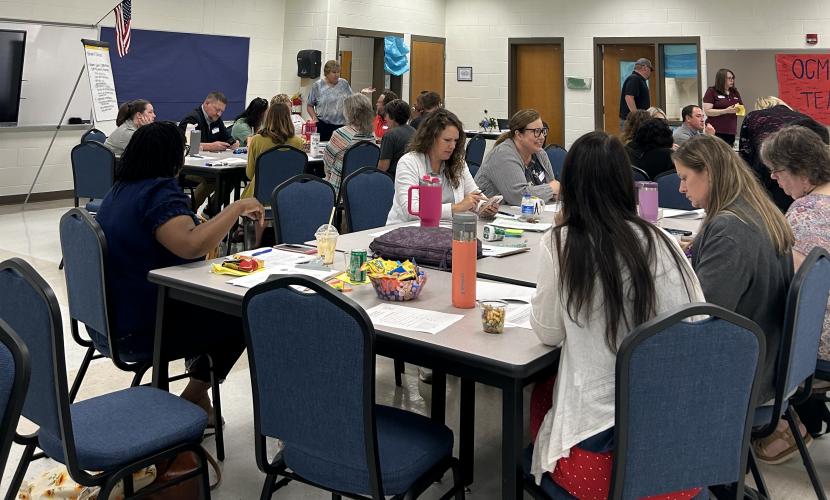 Students, parents, teachers and administration members work together to come up with ideas on how to improve for the next school year. (Sarah Coyne/The Oglethorpe Echo))