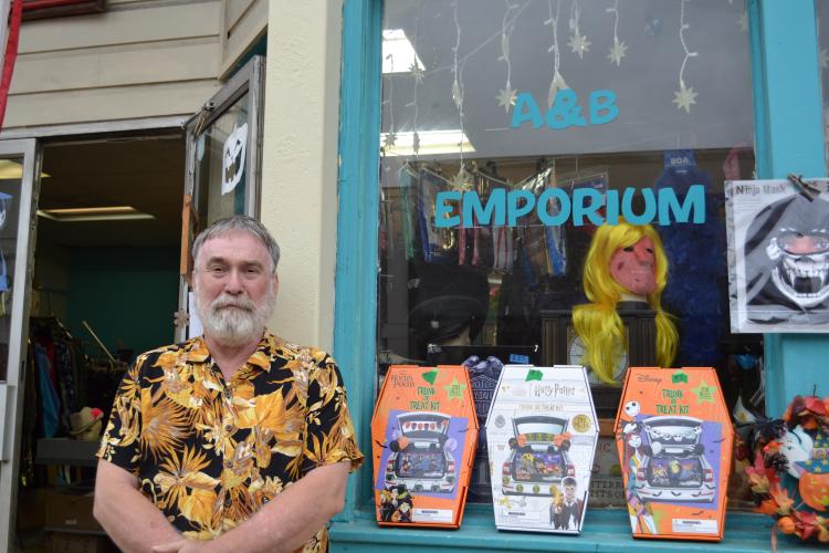 A&amp;B Emporium co-owner, Bret Williamson, stands at the front of the store. Alice Williamson said they plan to retire and have sold the space to Blake Arnold. (Grace Mains/The Oglethorpe Echo)