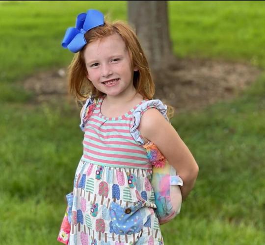 Mercee Nimmons, 8, is recovering from several injuries that required her being airlifted to Children’s Hospital of Georgia in Augusta on June 26. The community has come together to help support the family, which lives in Lexington. (Submitted Photo)