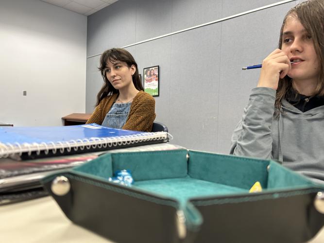 Jessie Bennett (left) and Yonah Johnson ponder their actions during a Dungeons &amp; Dragons game at the Oglethorpe County Library. The library will hold its final D&amp;D session of the summer at 11 a.m. on July 20. (Zeke Palermo/The Oglethorpe Echo)