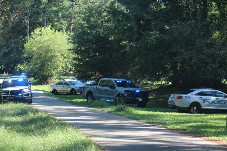 Vehicles from the Oglethorpe County Sheriff’s Office and the Athens-Clarke County Police Department responded to a hostage situation in Maxeys on Wednesday afternoon. (Torin Smith/The Oglethorpe Echo)