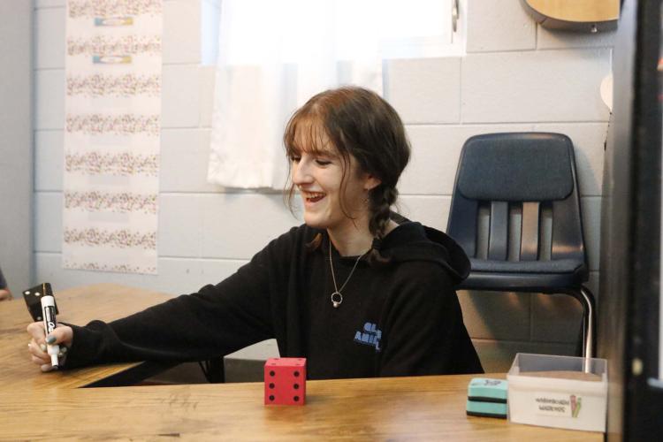 OCHS student Abigail Winters interns as a co-teacher in Deidre Boswell’s third-grade class as part of the work-based learning program. Winters can work early in the day, thanks to OCHS expanding the program to all periods of the day. (McCain Bracewell/The Oglethorpe Echo)