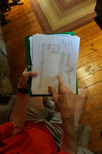 Frank Roberts has a step log where he keeps track of his step count every day. He’s won 26 medals for his speedy walking in the Special Olympics. (ALEX PERRI/THE OGLETHORPE ECHO)