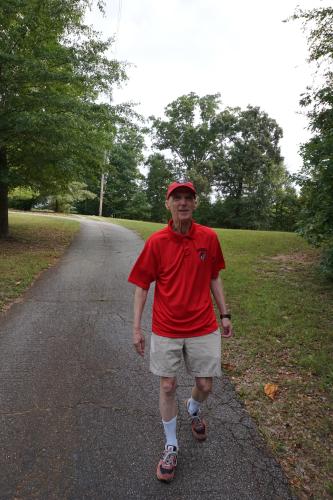 Frank Roberts gets his steps in on a daily basis. By his count, he reached 2 million steps on Aug. 31 and has a daily high of 13,506, set on June 7. (ALEX PERRI/THE OGLETHORPE ECHO)