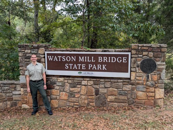 John Mark Shelnutt, who grew up in Georgia, is the new manager at Watson Mill Bridge State Park. He hopes to expand on educational programming and recreational offerings in his new role. (Submitted Photo)