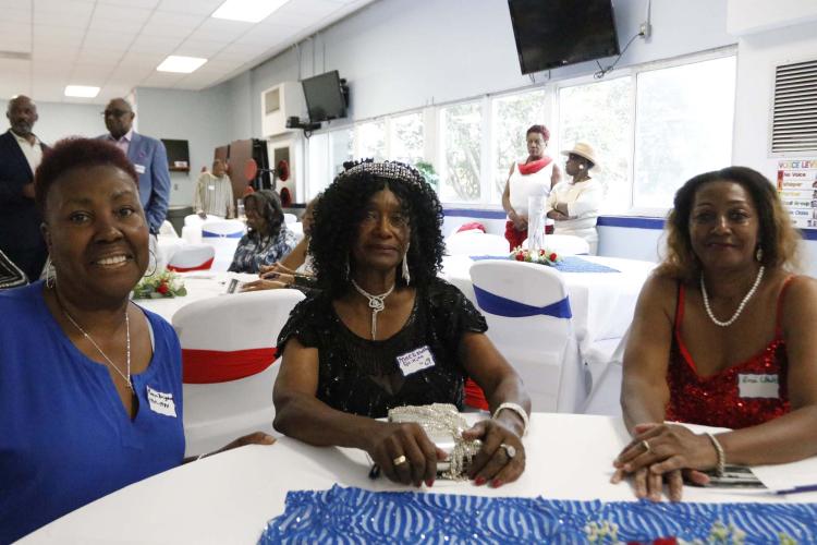 (Left) Karen Brightwell, Mae Mattox Quillia and Rosie Clarke attend the commemorative program for the Oglethorpe County Consolidated School, which is now Oglethorpe County Primary School, on Saturday, Sept. 28, 2024. The consolidated school opened in 1955 for African American students during segergation. OCPS is scheduled to be torn down in phase two of the new Oglethorpe County Elementary School construction. (McCain Bracewell/The Oglethorpe Echo)
