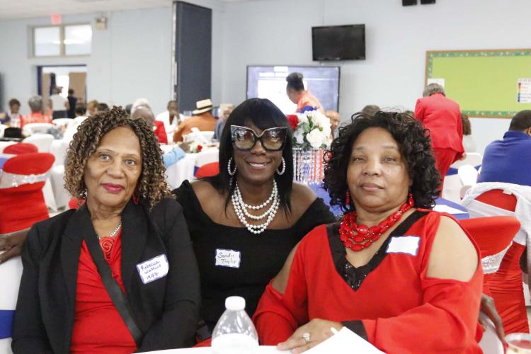 Rebecca Watkins, Sandy Taylor and Eva Welborn attend the commemorative program for the Oglethorpe County Consolidated School, which is now Oglethorpe County Primary School, on Saturday, Sept. 28, 2024. The consolidated school opened in 1955 for African American students during segergation. OCPS is scheduled to be torn down in phase two of the new Oglethorpe County Elementary School construction. (McCain Bracewell/The Oglethorpe Echo)