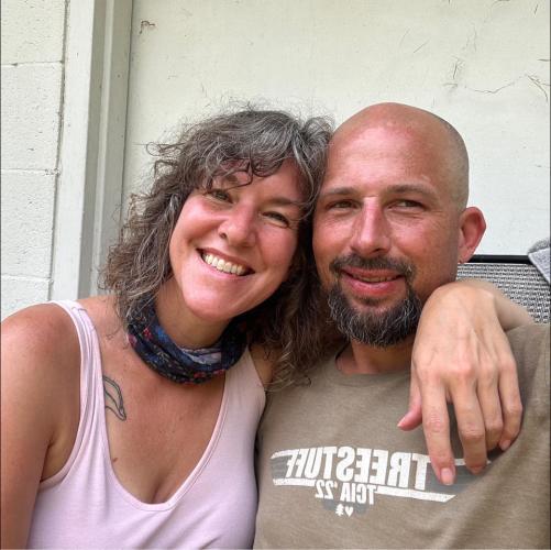 Aimee Wheeler (left) and Frankie Hart are "renovation Partners" in their project to turn the former Russell Chapel AME into a three-bedroom home. The building includes 1,300-square feet. (Submitted Photo)