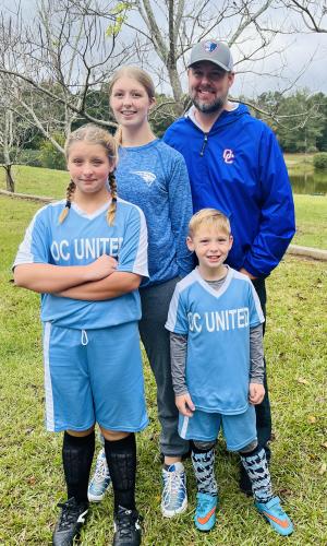Carey Paul has been an active coach at the Oglethorpe County Recreation Department since 2012. His three kids, Ansley, who is a junior volleyball player at OCHS, Kiley and Grayson, all participate in athletics at the rec level. (The Oglethorpe Echo/Submitted Photo)