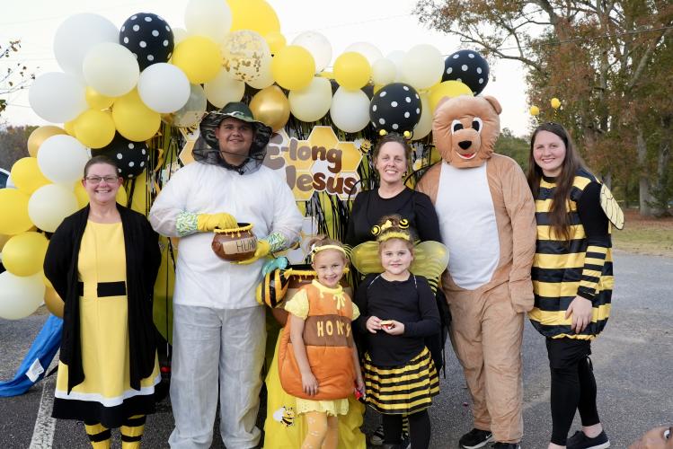 Crawford Pentecostal Church showed out at this year's Trunk or Treat event in the hope's of defending their title for best decorated trunk for the third year in a row and spreading the message of “We Bee-Long to Jesus.” They were awarded second place this year, but the ultimate prize was getting to spread the word to the community and have fun. (Saylor Williams/The Oglethorpe Echo)