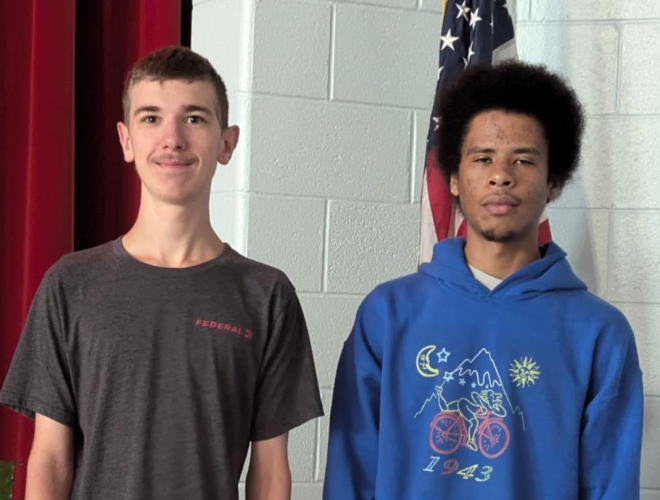 Oglethorpe County High School students Landon King (left) and Kayden Watkins have been selected to the Athens-Area chapter of the Watson Brown Foundation Junior Board of Trustees. King said he would like to become an archaeologist. (SUBMITTED PHOTO)