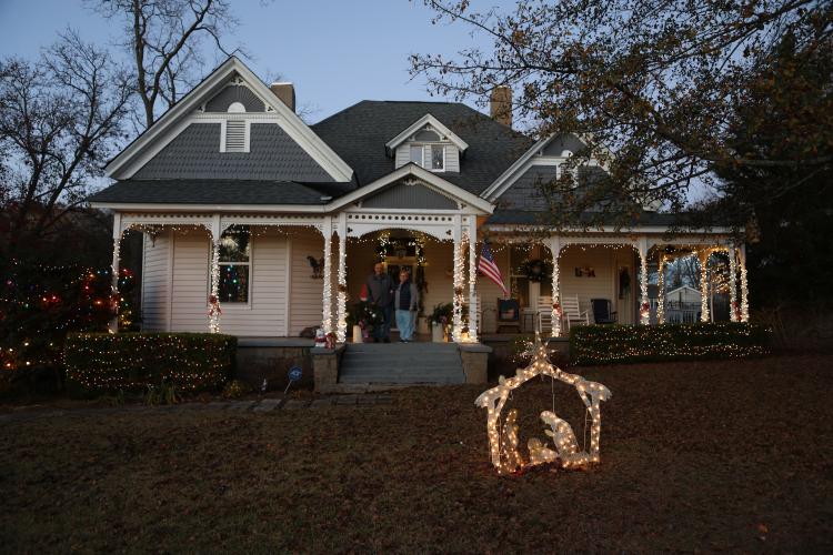 Bill and Lucille Endriss’ Church Street home is well lit during the holidays, thanks to the amount of lights that Bill hangs up every year. “We’ve been married 52 years, and he’s been decorating for 52 years,” Lucille said. “It just gets bigger and bigger.” (Ty Johnston/The Oglethorpe Echo)