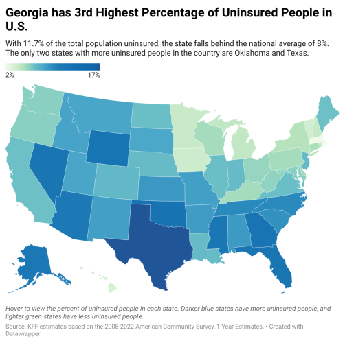 An interactive form of the map is available here: https://datawrapper.dwcdn.net/9zu1U/1/ (Caroline Kostuch/The Oglethorpe Echo)