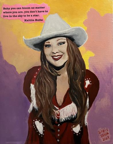 Artist Kristan Ryan often paints celebrities, musicians and animals, such as Tina Turner, an angry mother cougar, Tyler, The Creator and Kaitlin Butts. She said the painting of the cougar recently was stolen from the gallery she plans to open in downtown Lexington. (Submitted Photo)