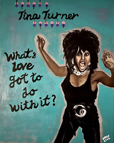 Artist Kristan Ryan often paints celebrities, musicians and animals, such as Tina Turner, an angry mother cougar, Tyler, The Creator and Kaitlin Butts. She said the painting of the cougar recently was stolen from the gallery she plans to open in downtown Lexington. (Submitted Photo)