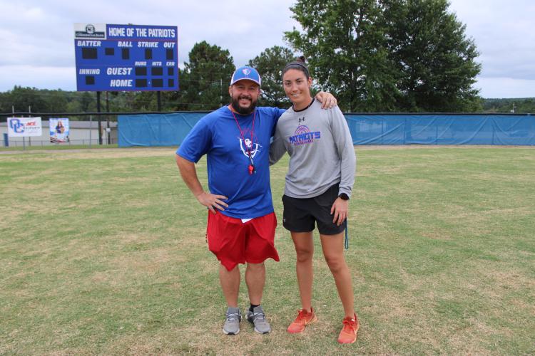 Oglethorpe County co-athletic directors Michael Holland (left) and Brianna Dickens (right) will team up to coach the girls track and field team this spring. They replace Tim Stoudenmire, who retired from coaching last spring. (Lauren Hill/The Oglethorpe Echo)