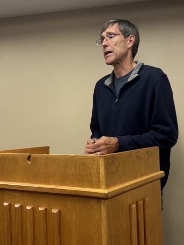 John Kissane, the development coordinator for the Firefly Trail, said trail organizers are exploring the idea of a spur that would connect Crawford with Lexington at the commission meeting on Monday. It wouldn’t affect the plan to build the trail from Winterville to Greene County. (Andy Johnston/The Oglethorpe Echo)