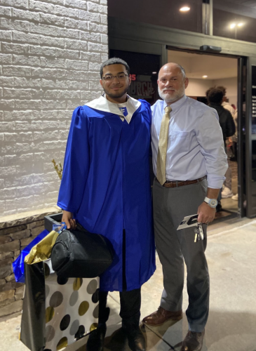 DJ Gresham with Chuck Palmer, Oglethorpe Foothills site director, at the graduation ceremony in 2023.  (Submitted Photo)