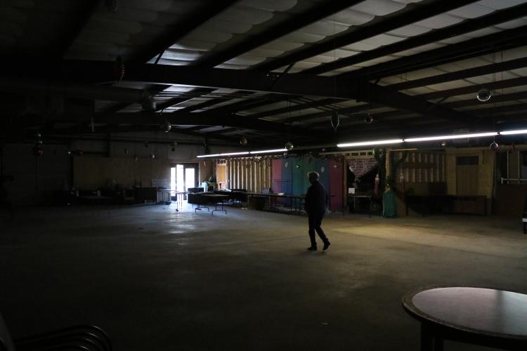 Downtown Development Authority member Linda Parish walks through the Lexington Community Center on Monday, Feb. 17. The community center, 303 E. Church St., Lexington, Ga., is under construction with a vision to preserve the town's historic atmosphere, while facing funding challenges. (Photo/Adriana Cascio)