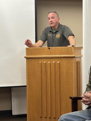 Chief Deputy Jason Taft spoke at the BOC meeting on March 3 to talk about uses for a new building for the Sheriff's Office. (ANDY JOHNSTON/THE OGLETHORPE ECHO)