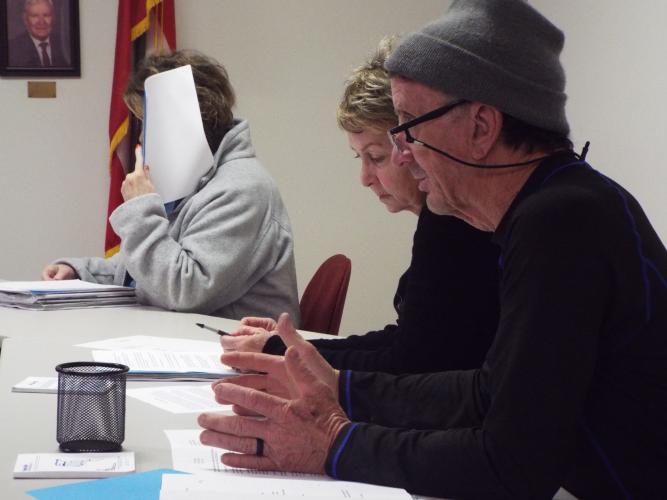 Council members Carol McGrath and Johny Shedd discussed during Tuesday's Crawford Council meeting, where members unanimously approved updates to the procurement policy. (Photo/Luis Vaquero)