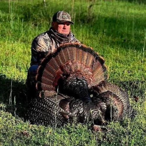 Graham harvests a turkey in South Carolina during the 2024 turkey hunting season. He harvested turkeys in three different states, including Georgia, South Carolina and North Carolina. (Submitted photo)
