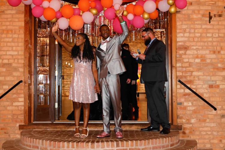 Khalic Hardy and Kayla McCommons pose for a photo during their senior walkout during the 2025 Oglethorpe County High School Prom at Historic Smithonia Farm in Colbert, Georgia on Saturday, April 12, 2025. (Photo/Libby Hobbs)
