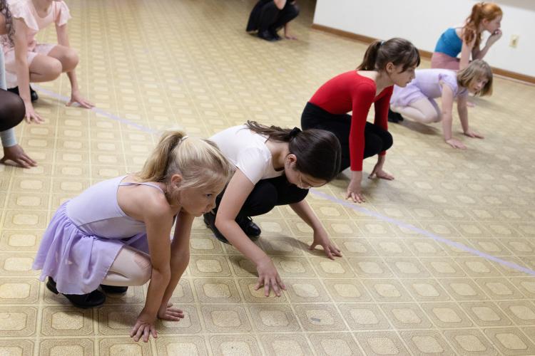 Jessica Palmer's tap and jazz combo class practices a tap dance paired with a song titled "APT" by artists ROSE and Bruno Mars at the Lena Wise Community Center in Crawford, Ga on April 7, 2025. Palmer is the owner and instructor of Jessica's School of Dance, (Photo / Lux Corrona)