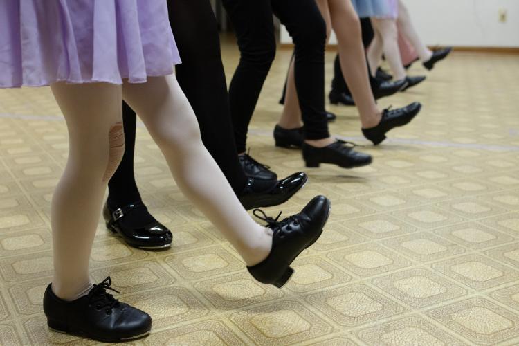 Jessica Palmer's tap and jazz combo class practices a tap dance paired with a song titled "APT" by artists ROSE and Bruno Mars at the Lena Wise Community Center in Crawford, Ga on April 7, 2025. Palmer is the owner and instructor of Jessica's School of Dance, a complete dance program for young girls of all ages. (Photo / Lux Corrona)