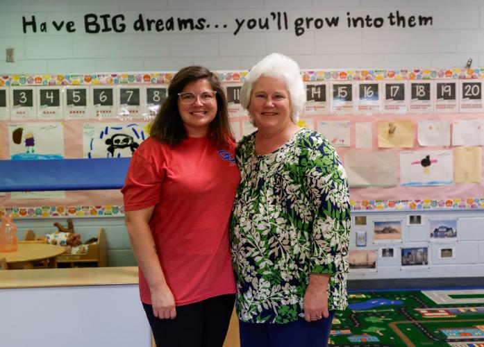 Mother-daughter duo Kelli Kitchen (left) and Vicky Matthews have spent their lives in education and their teaching legacy may continue on through Kitchen’s daughter, Allison. “She has her mind set on going into education as well,” Kitchen said. (Photo/Felix Scheyer)