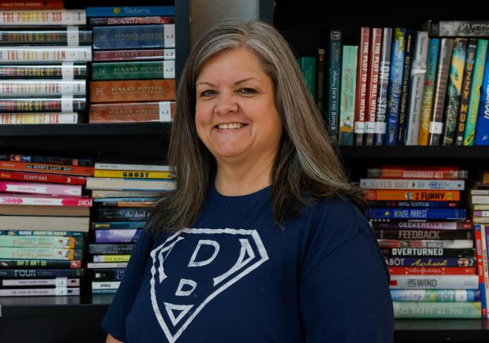 Lynn Webb, an eighth-grade ELA teacher at OCMS, knew from an early age that she wanted to be an educator, stating that she used to “play hooky from school, to play school.” She graduated with Brian Lance from OCHS in 1989. (Photo/Felix Scheyer)