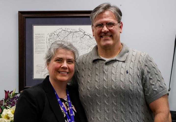 Sister-brother duo Jennifer Yauck (left) and Brian Lance teach together at OCHS. Yauck, who teaches AP biology at OCHS, taught at three different school systems before returning to Oglethorpe County. (Photo/Felix Scheyer)