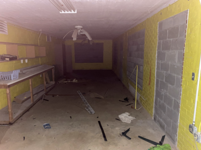 The Bryan Park Clubhouse basement in February 2024. (Photo/Dink NeSmith)