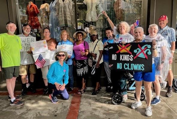 Several Oglethorpe County residents participated in the “No Kings” protest in Athens on June 14. Thousands were involved in protests across the state and country. (Submitted Photo)