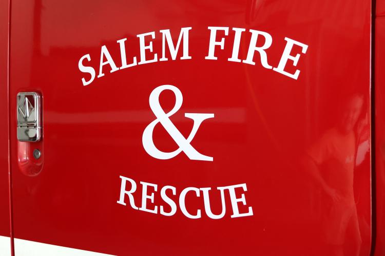 The Salem Fire and Rescue logo is on the side of a truck in Salem Fire and Rescue's main station in Lexington, Georgia, on Friday, Sept. 5, 2025. An expansion to the station was completed in October 2024. (Katherine Davis/The Oglethorpe Echo)